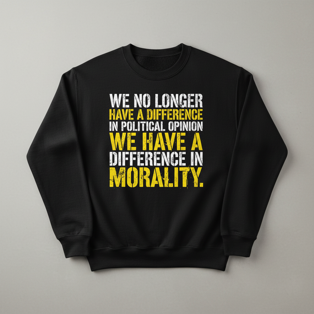 Difference In Morality Not Political Opinion Statement Sweatshirt - Black