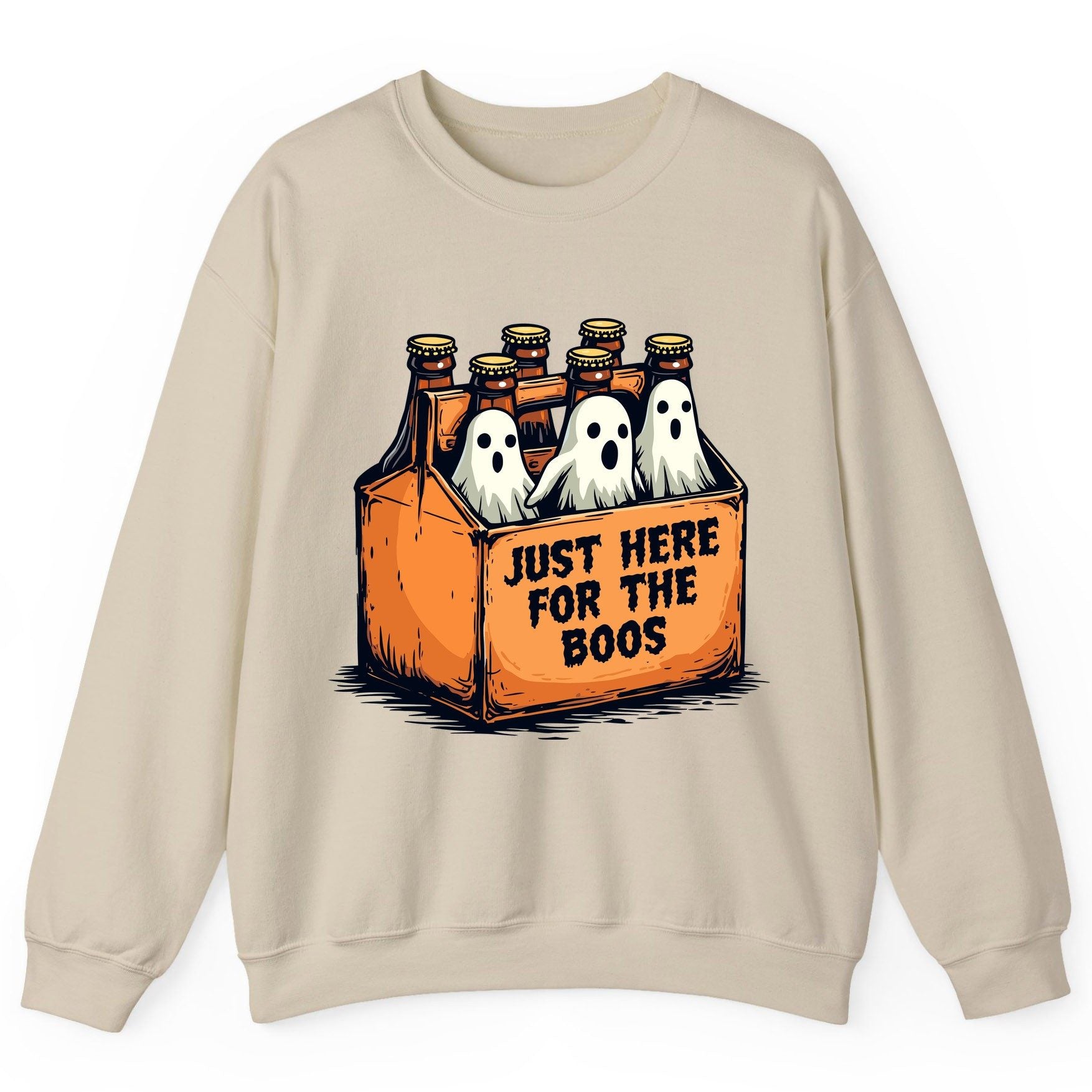 Just Here for the Boos Halloween Sweatshirt Sand product mockup