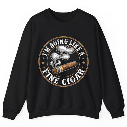 I'm Aging Like a Fine Cigar cigar smoking Sweatshirt Black product mockup