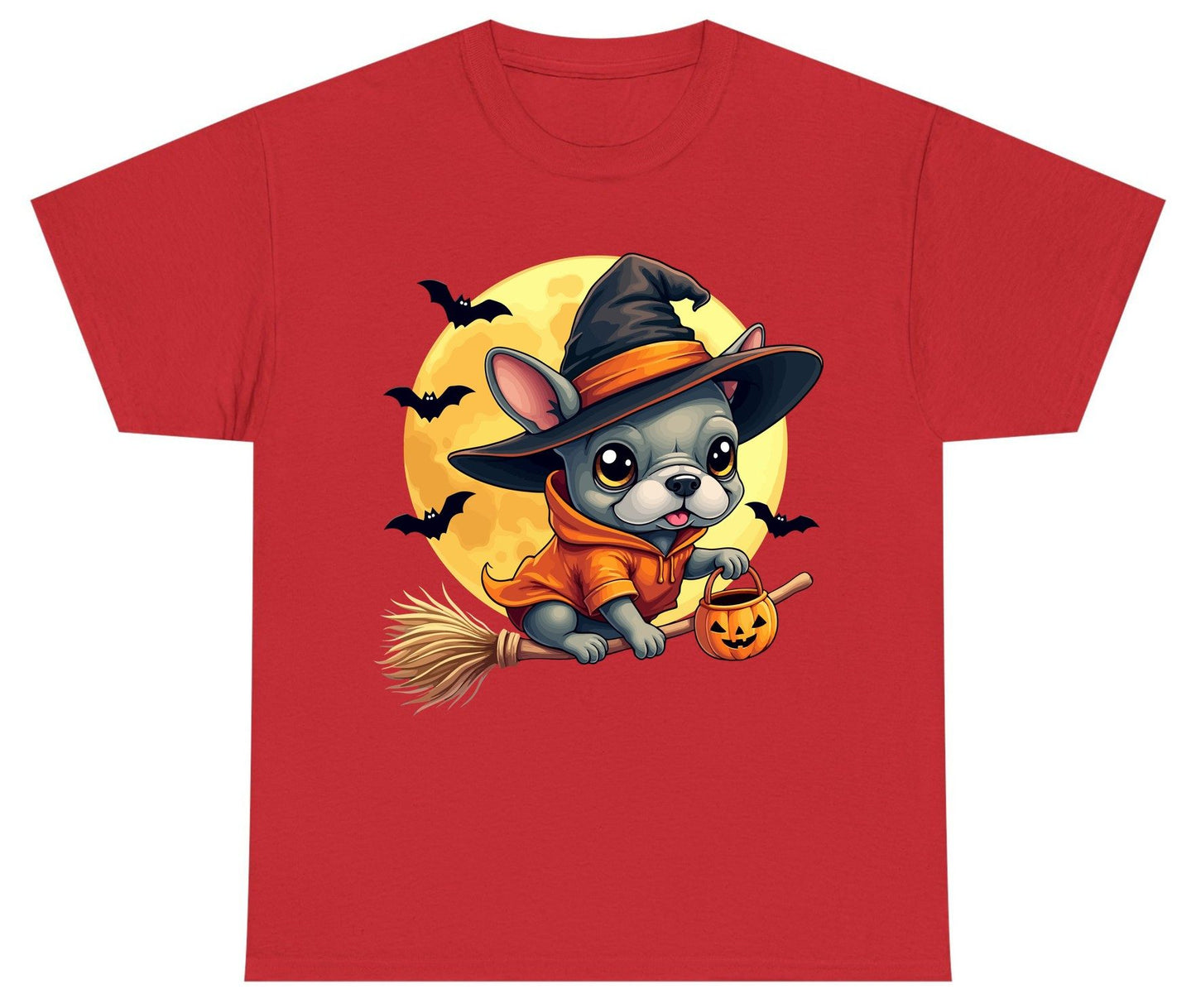 Cute Witch French Bulldog french bulldog Youth T-Shirt Red product mockup