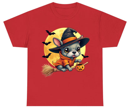 Cute Witch French Bulldog french bulldog Youth T-Shirt Red product mockup