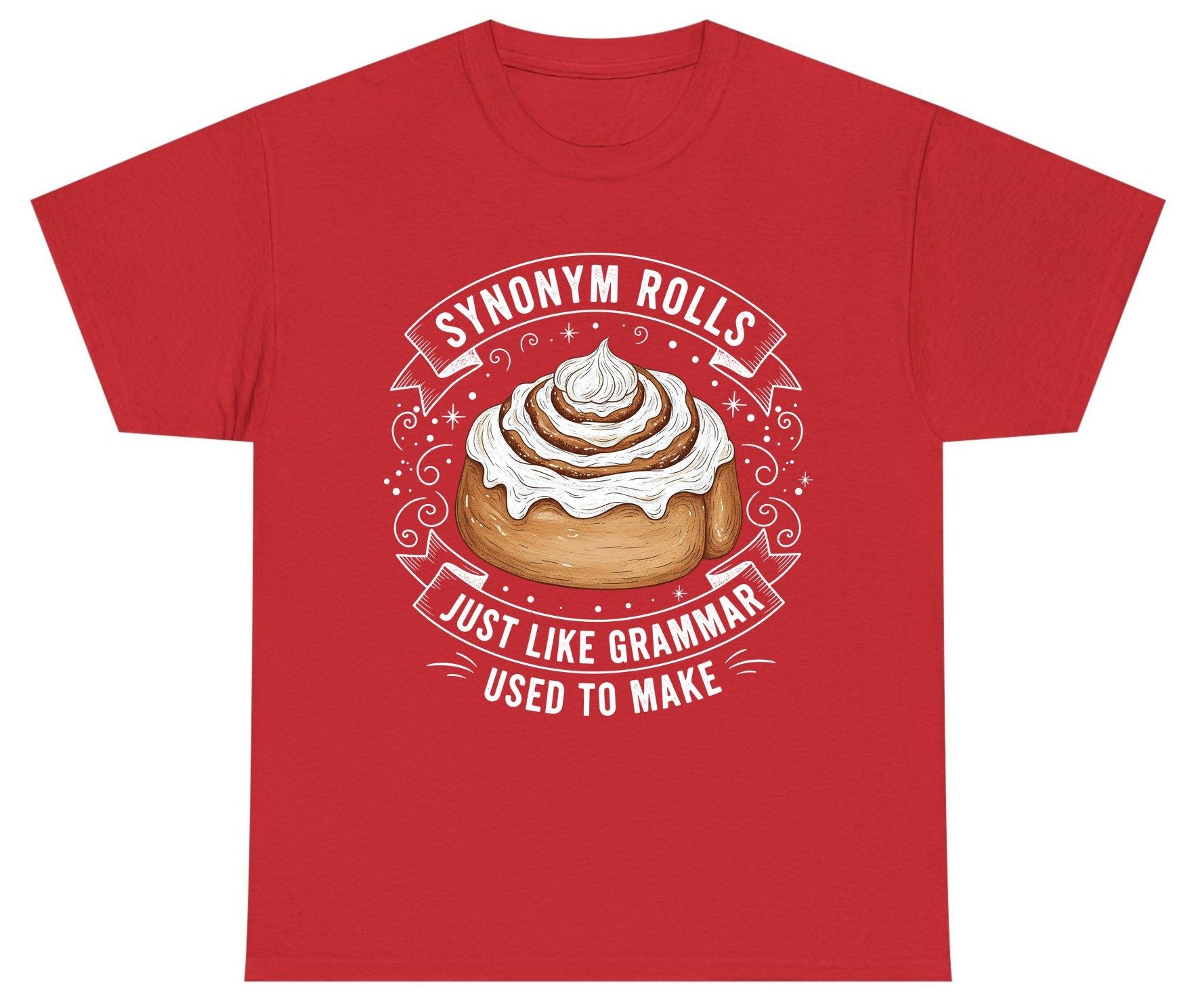 Synonym Rolls Just Like Grammar Used to Make grammar pun Youth T-Shirt Red product mockup