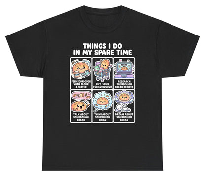 Things I Do in My Spare Time sourdough bread baking Youth T-Shirt Black product mockup
