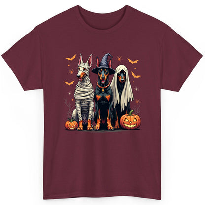 Halloween Doberman Trio doberman pinscher T-Shirt Maroon product mockup