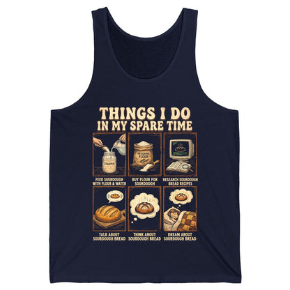 Things I Do in My Spare Time sourdough bread baking Tank Top Navy product mockup