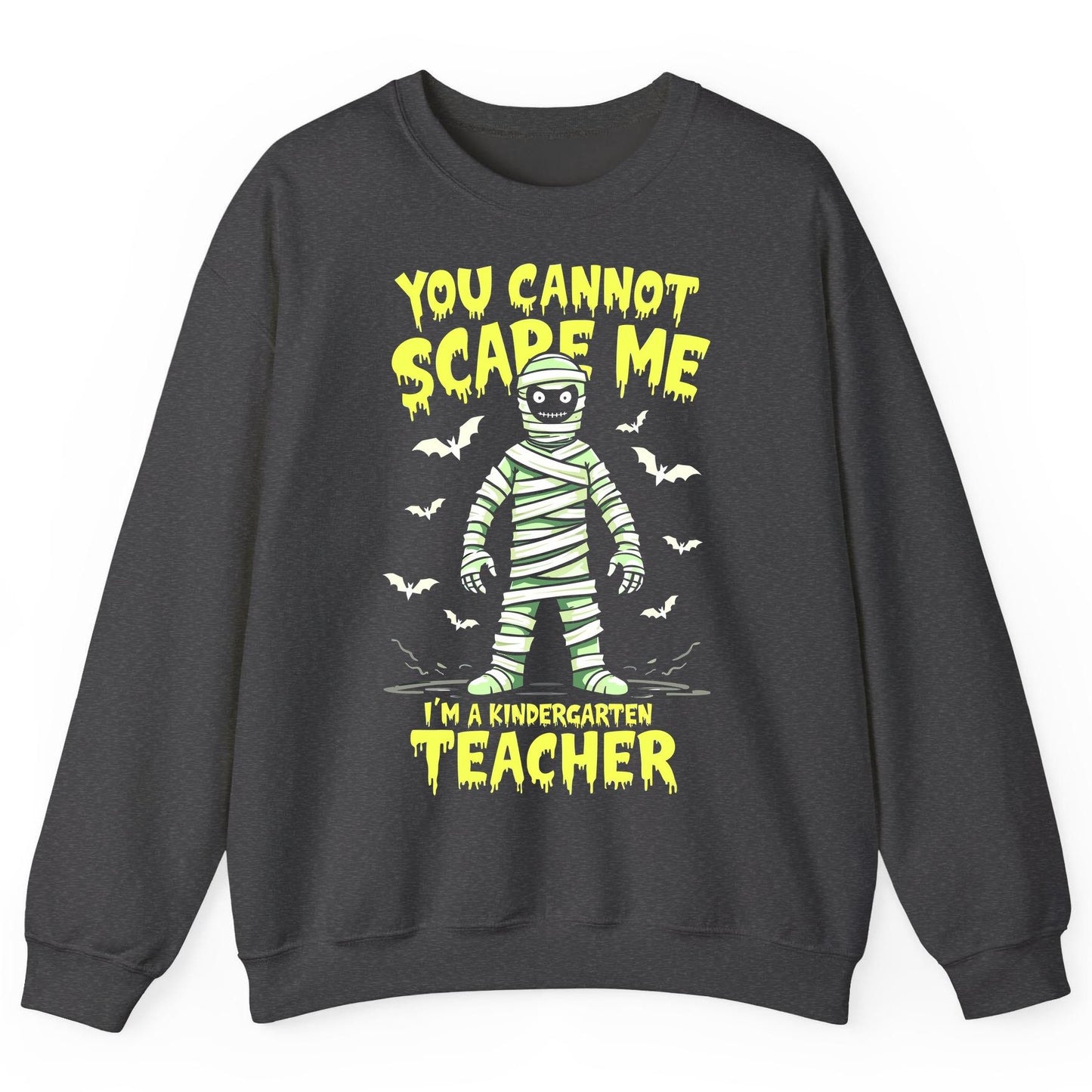 You Cannot Scare Me I'm a Kindergarten Teacher kindergarten teacher Sweatshirt Dark Heather product mockup