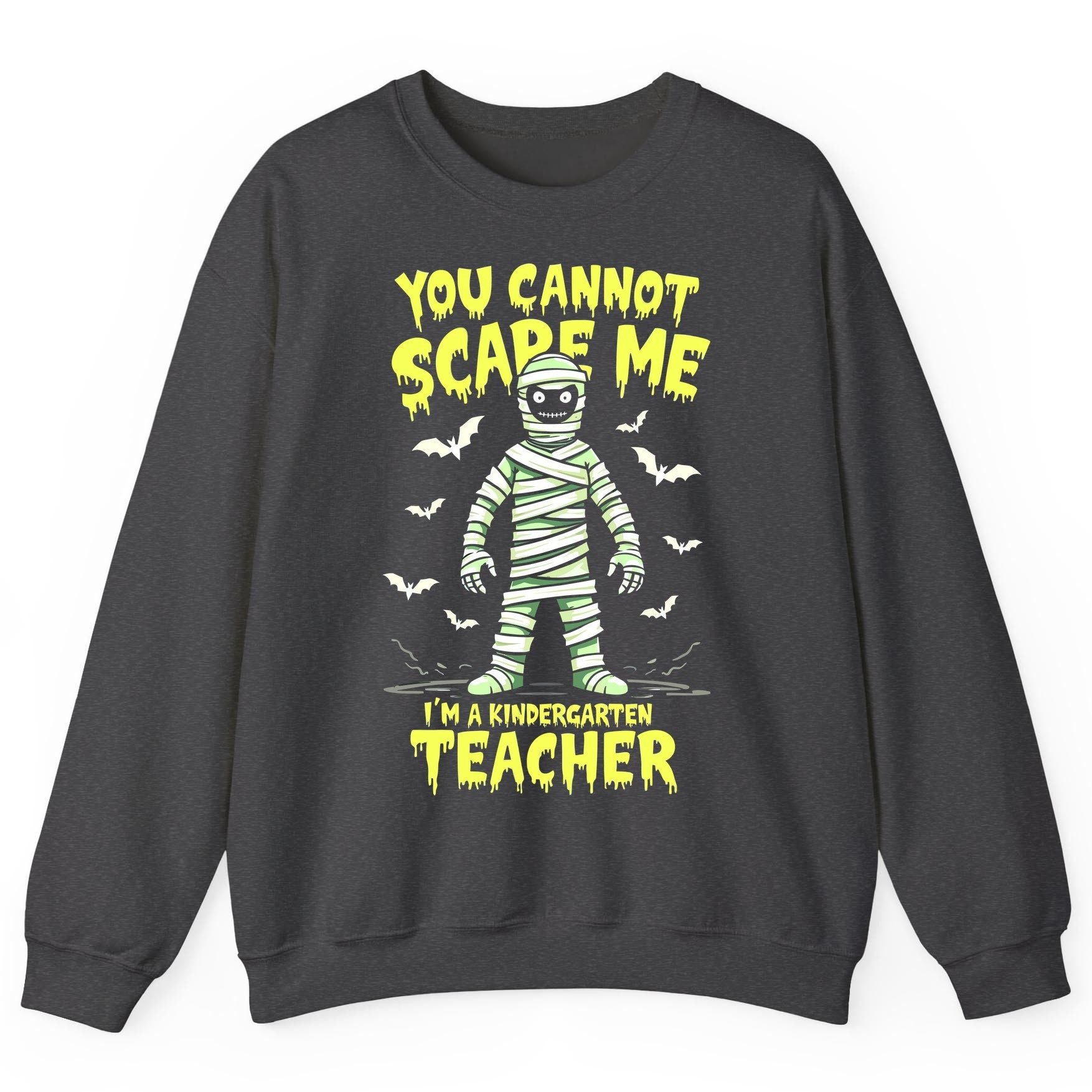 You Cannot Scare Me I'm a Kindergarten Teacher kindergarten teacher Sweatshirt Dark Heather product mockup