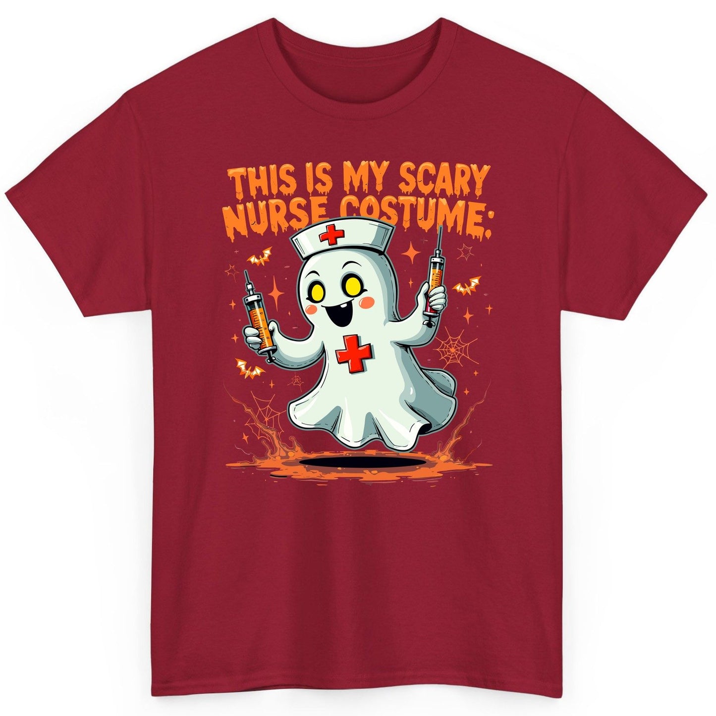This Is My Scary Nurse Costume ghost nurse T-Shirt Cardinal Red product mockup