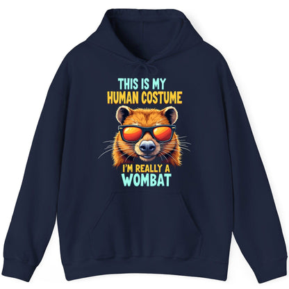 This Is My Human Costume I'm Really a Wombat wombat Hoodie Navy product mockup