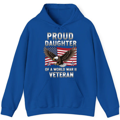 Proud Daughter of a World War Ii Veteran wwii veteran family Hoodie Royal product mockup