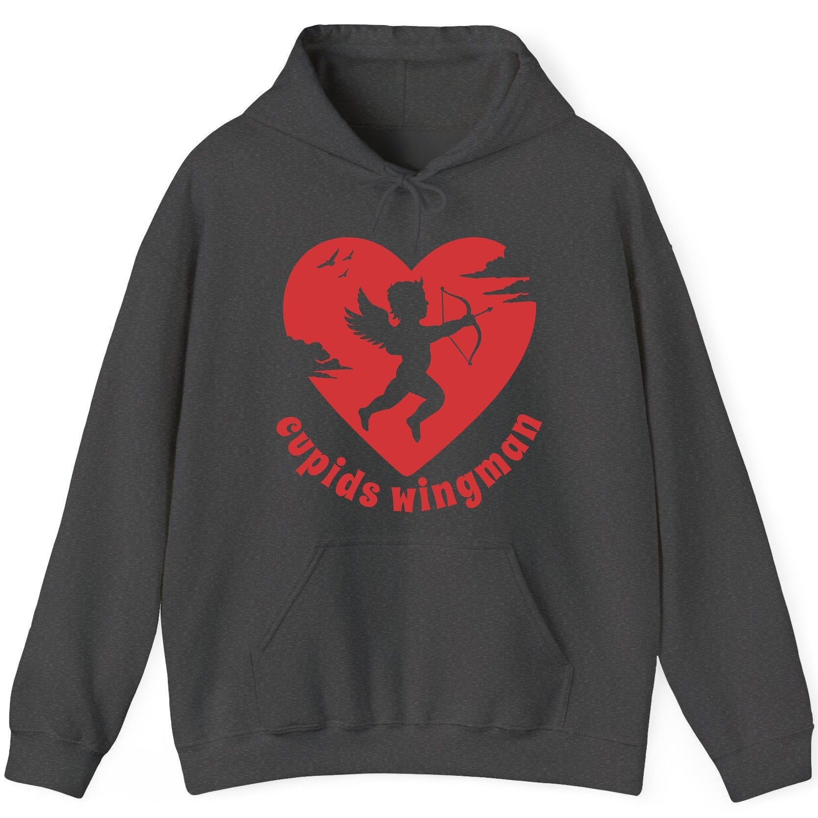 Cupids Wingman cupid Hoodie Dark Heather product mockup