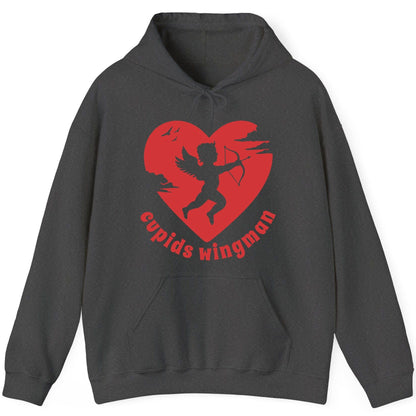 Cupids Wingman cupid Hoodie Dark Heather product mockup