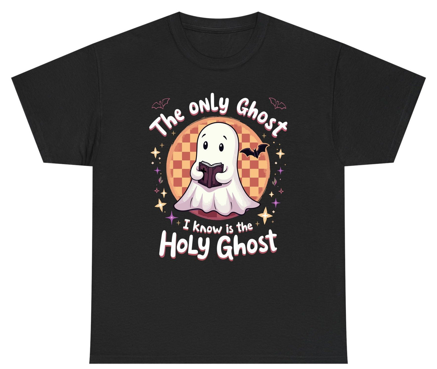 The Only Ghost I Know Is the Holy Ghost christian Halloween Youth T-Shirt Black product mockup