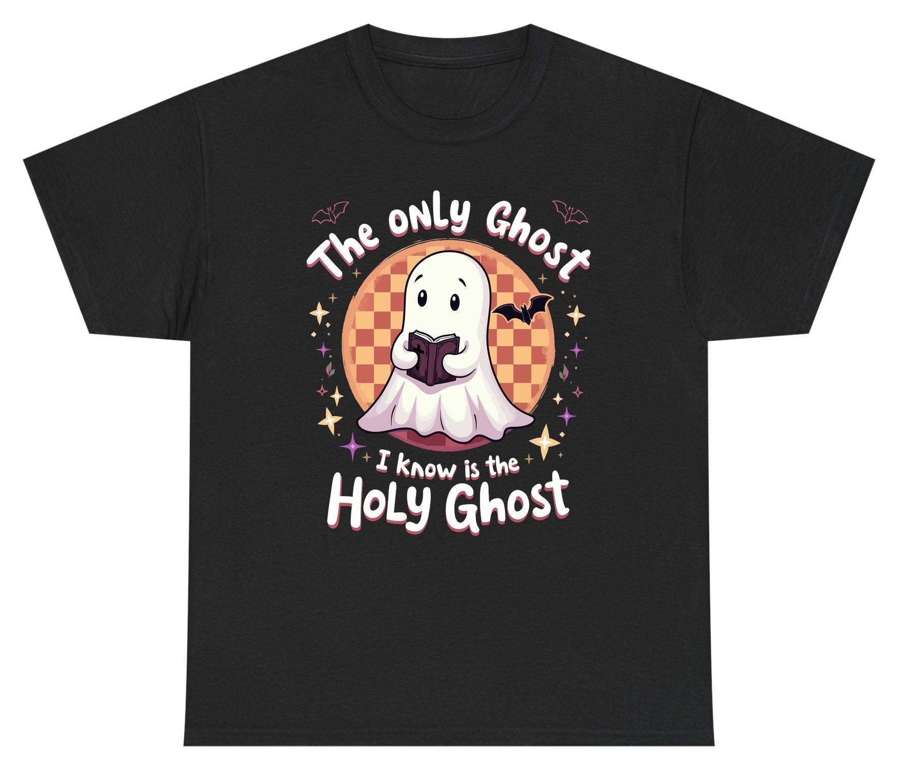 The Only Ghost I Know Is the Holy Ghost christian Halloween Youth T-Shirt Black product mockup