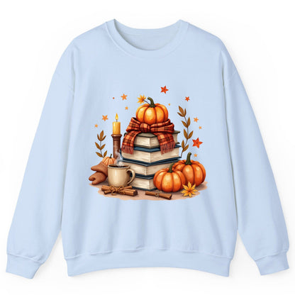 Cozy Autumn Reading Nook cozy autumn reading Sweatshirt Light Blue product mockup
