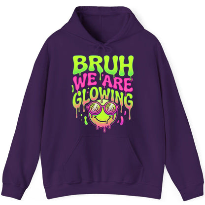 Bruh We Are Glowing rave culture Hoodie Purple product mockup