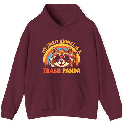 My Spirit Animal Is a Trash Panda raccoon Hoodie Maroon product mockup