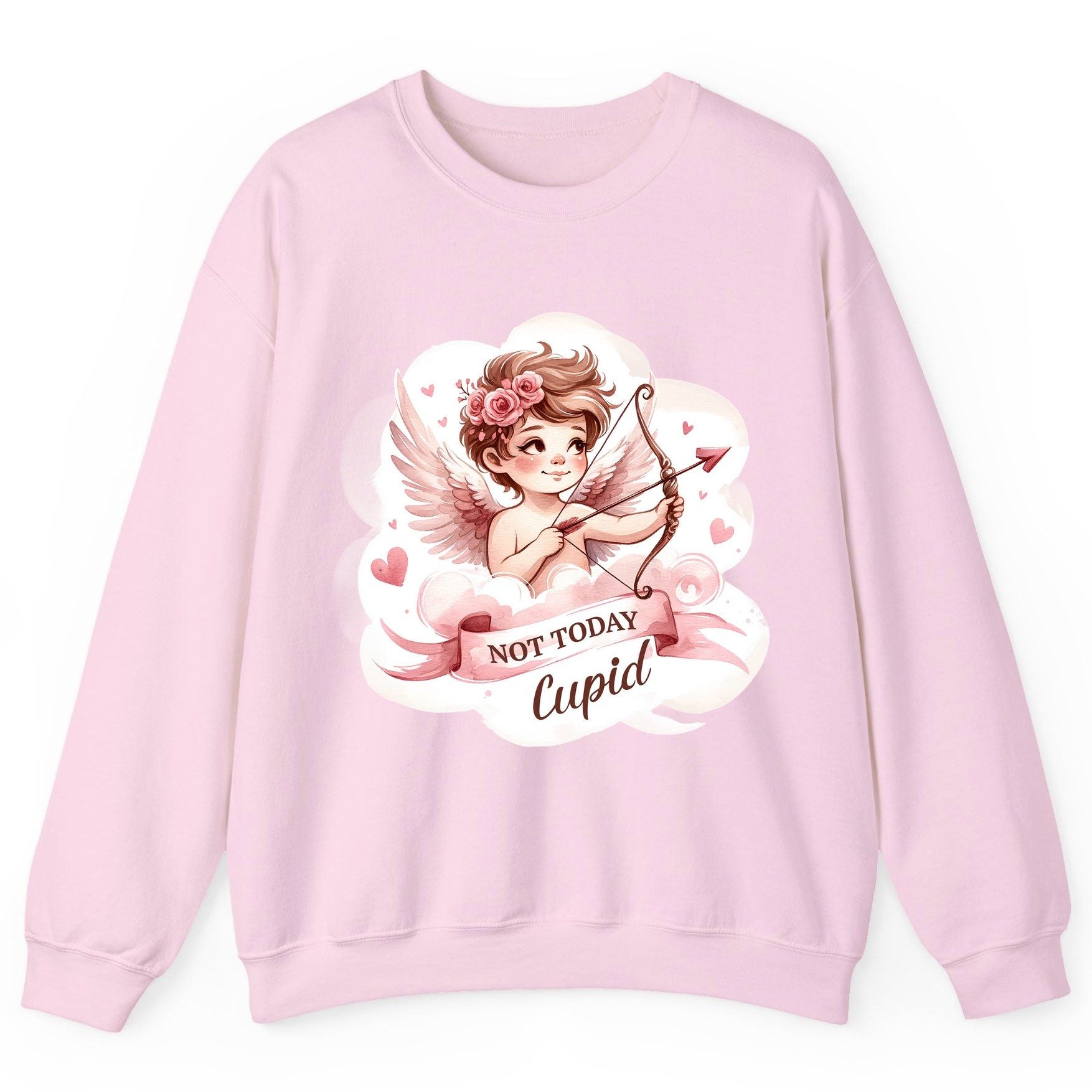 Not Today Cupid cupid Sweatshirt Light Pink product mockup