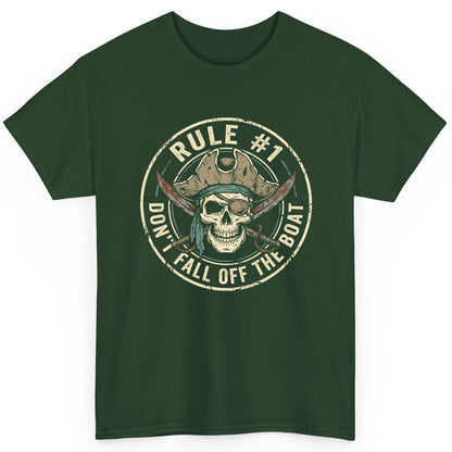 Rule 1 Don't Fall Off the Boat pirate T-Shirt Forest Green product mockup