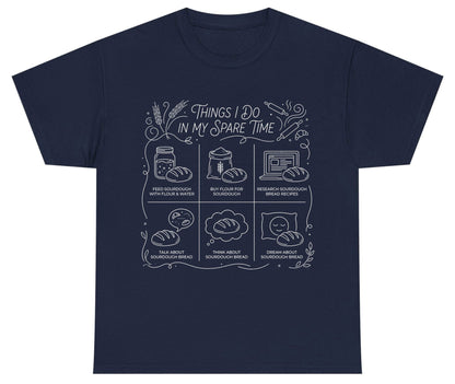 Things I Do in My Spare Time sourdough baking Youth T-Shirt Navy product mockup