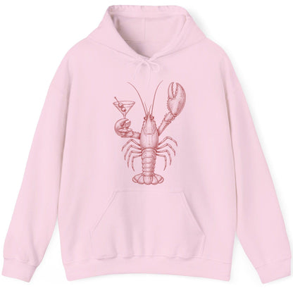 Vintage Lobster Martini lobster Hoodie Light Pink product mockup