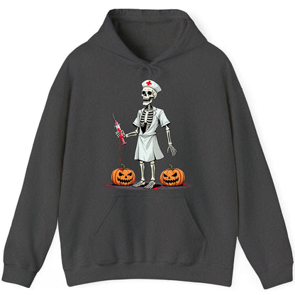 Spooky Skeleton Nurse Halloween skeleton nurse Hoodie Dark Heather product mockup
