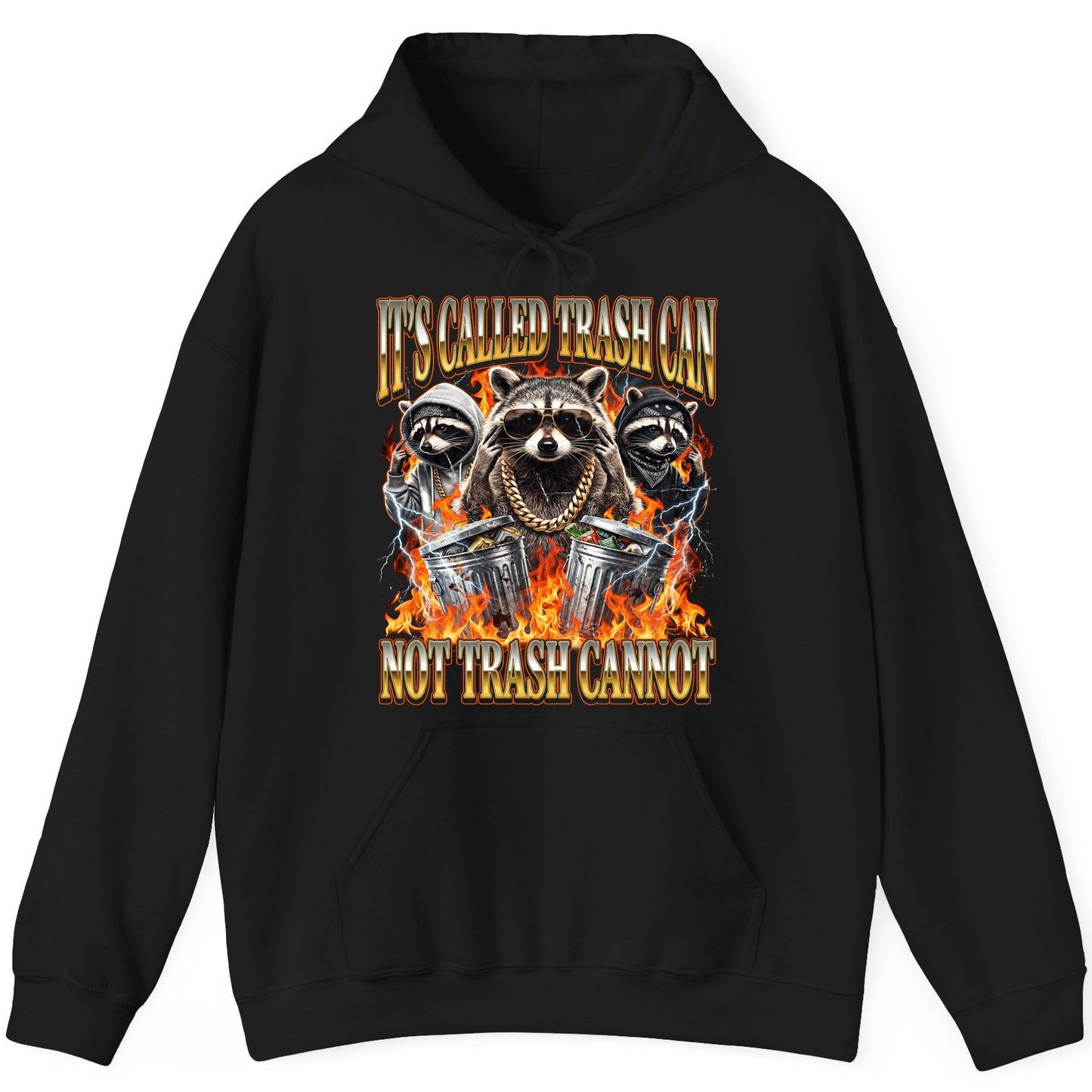 It's Called Trash Can Not Trash Cannot raccoon Hoodie Black product mockup