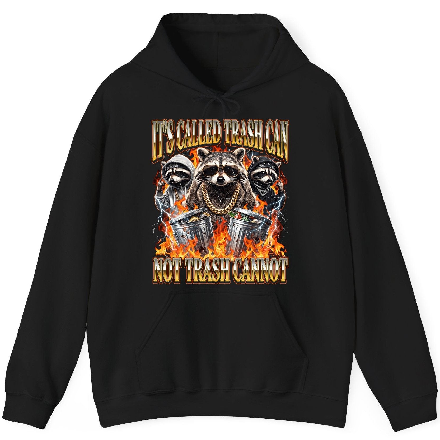 It's Called Trash Can Not Trash Cannot raccoon Hoodie Black product mockup