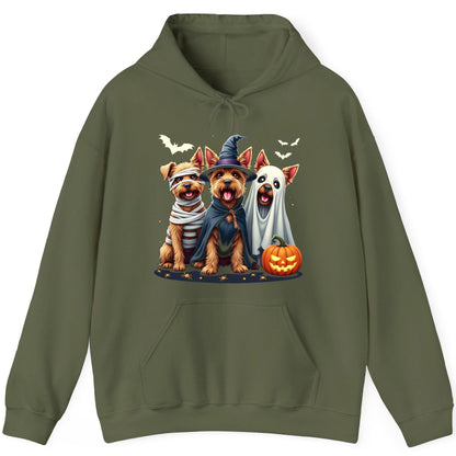 Cute Dogs Halloween Costumes dogs in Halloween costumes Hoodie Military Green product mockup