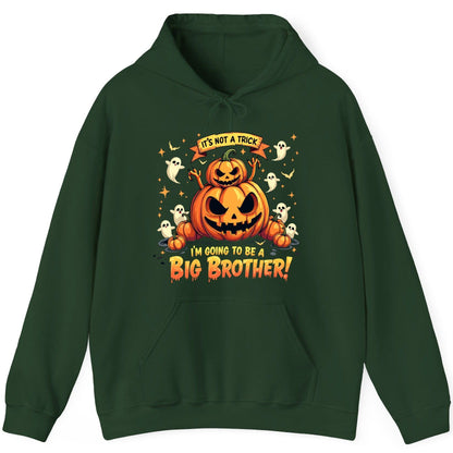 It's Not a Trick I'm Going to Be a Big Brother! Halloween big brother announcement Hoodie Forest Green product mockup