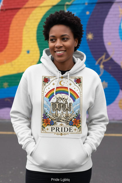 Pride Lgbtq Hoodie - lifestyle model mockup - White