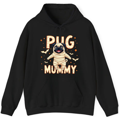 Pug Mummy pug Hoodie Black product mockup