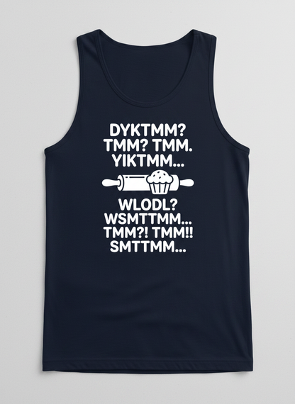 DYKTMM Funny Baking Acronyms Muffin Design Tank Top - Navy