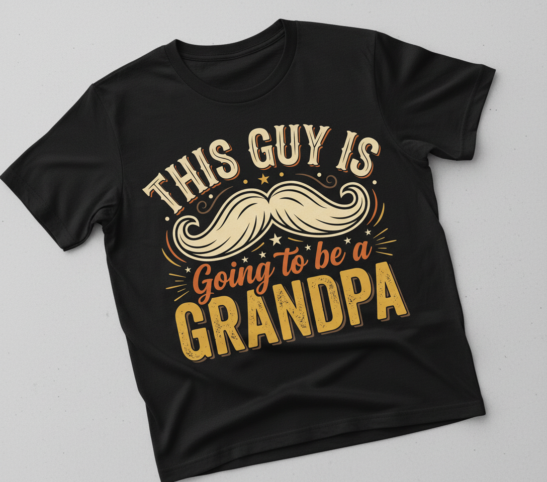 This Guy Is Going To Be A Grandpa Pregnancy Announcement Design T-Shirt - Black