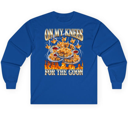 On My Knees for the Goon crab rangoon Long Sleeve Tee Royal product mockup