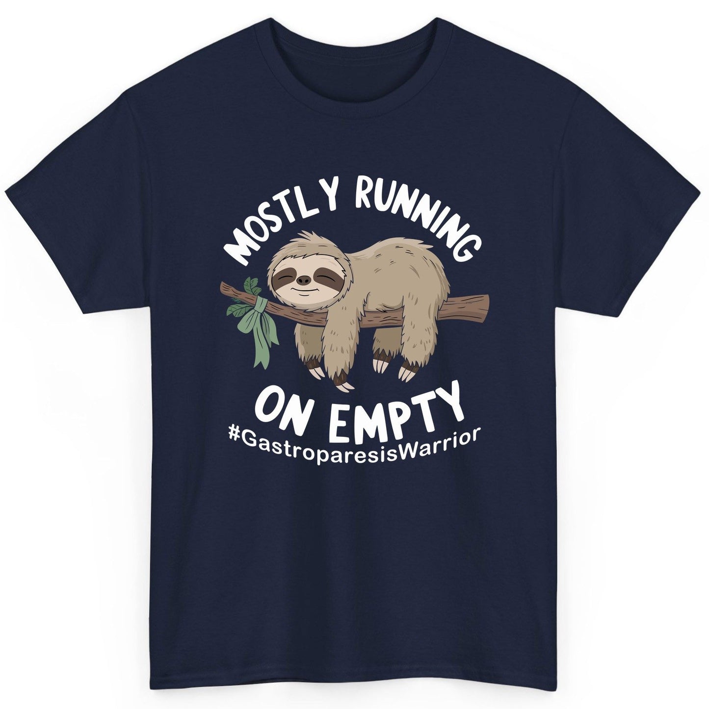 Mostly Running on Empty Gastroparesiswarrior gastroparesis awareness T-Shirt Navy product mockup