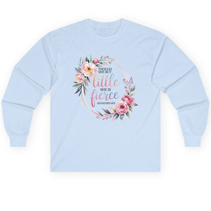 Little Fierce feminine empowerment Long Sleeve Tee Light Blue product mockup