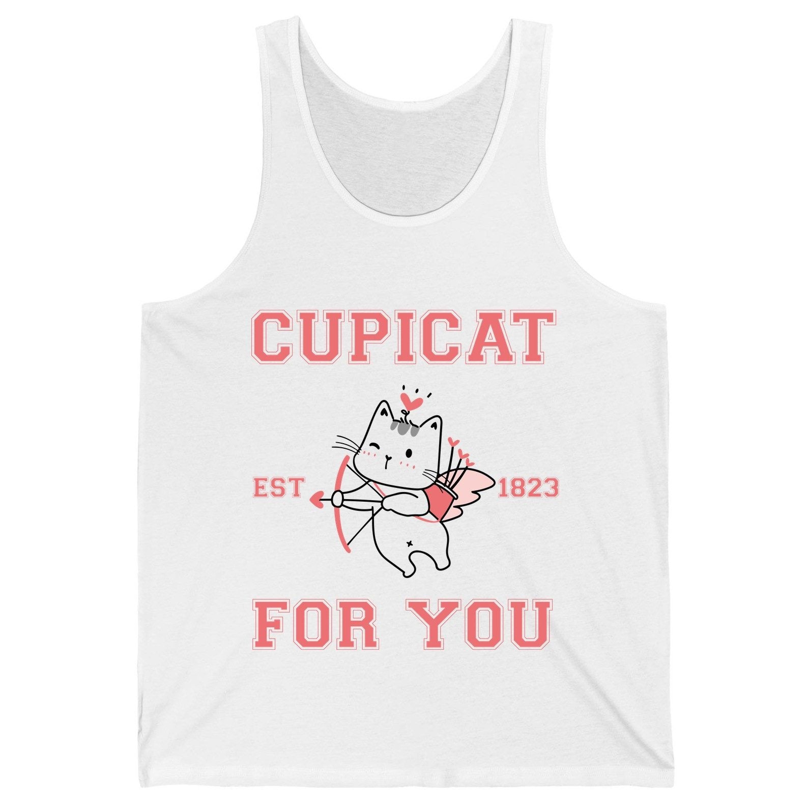 Cupicat Est 1823 for You cupid cat Tank Top White product mockup