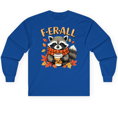 F ER All raccoon Long Sleeve Tee Royal product mockup
