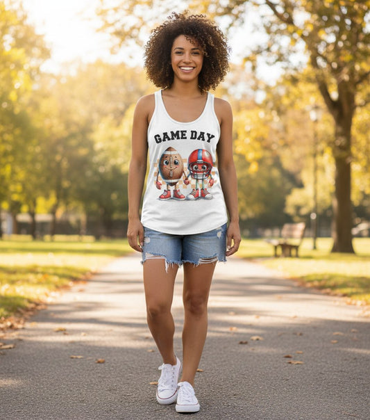 Game Day american football Tank Top White lifestyle mockup