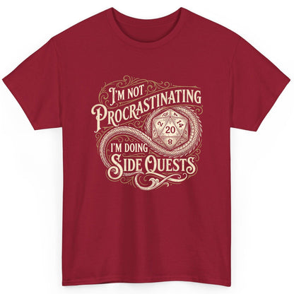 I'm Not Procrastinating I'm Doing Side Quests rpg gaming T-Shirt Cardinal Red product mockup