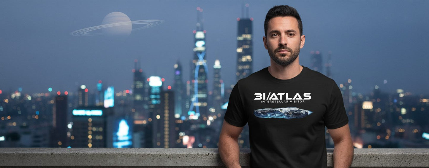 31 Atlas Interstellar Visitor sci-fi spaceship T-Shirt Black lifestyle mockup