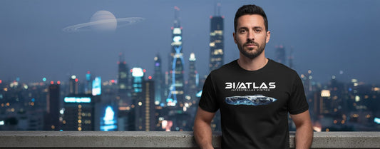 31 Atlas Interstellar Visitor sci-fi spaceship T-Shirt Black lifestyle mockup