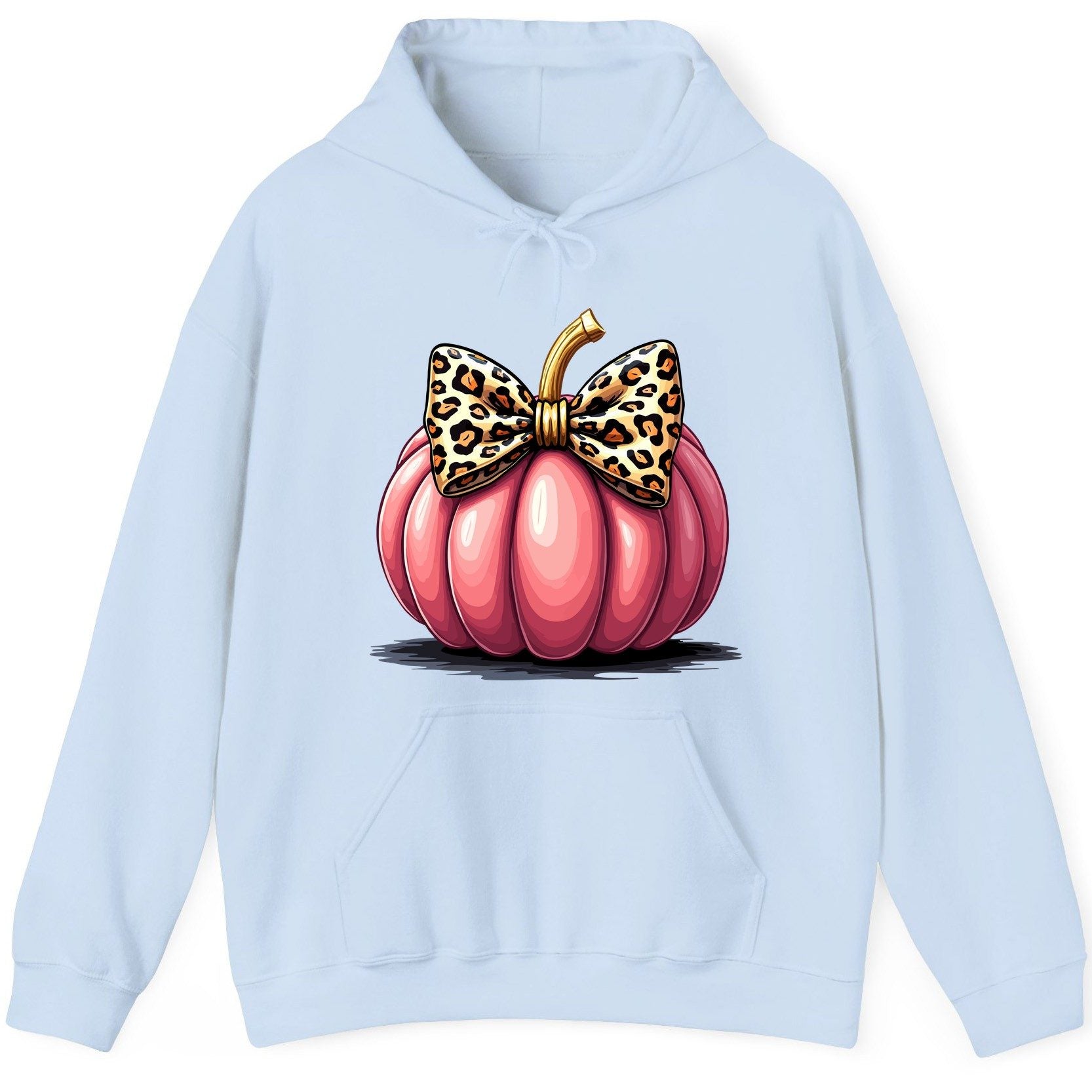 Pink Leopard Pumpkin pink pumpkin Hoodie Light Blue product mockup