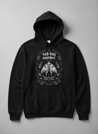 Sad Bug Summer Vintage Insects Hoodie - product mockup - Black