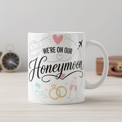 Our Greatest Journey Honeymoon Newlyweds White Mug - product mockup - White