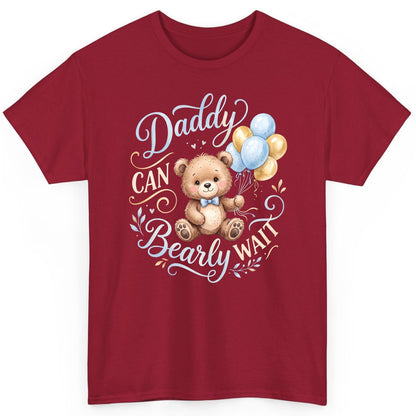Daddy CAN Bearly WAIT Teddy Bear T-Shirt - product mockup - Cardinal Red