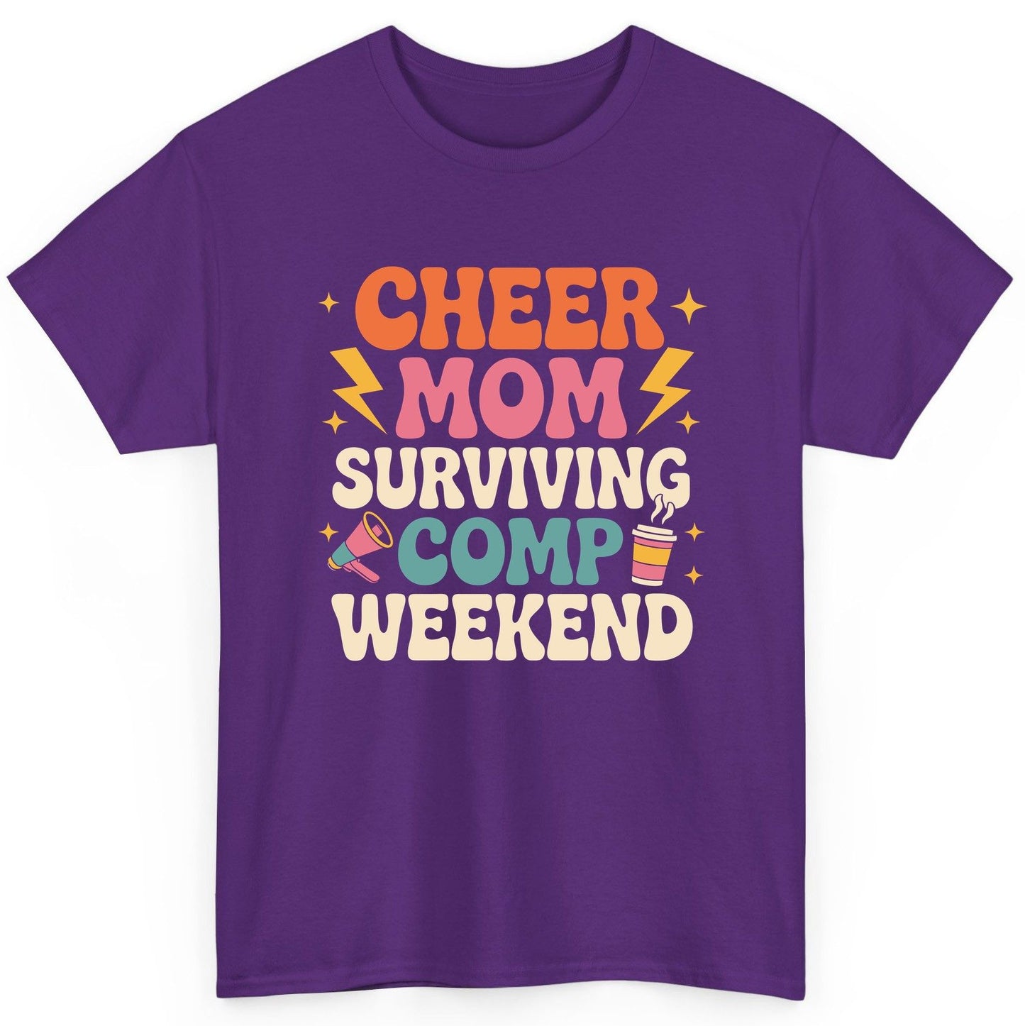 Cheer Mom Surviving Comp Weekend cheer mom T-Shirt Purple product mockup