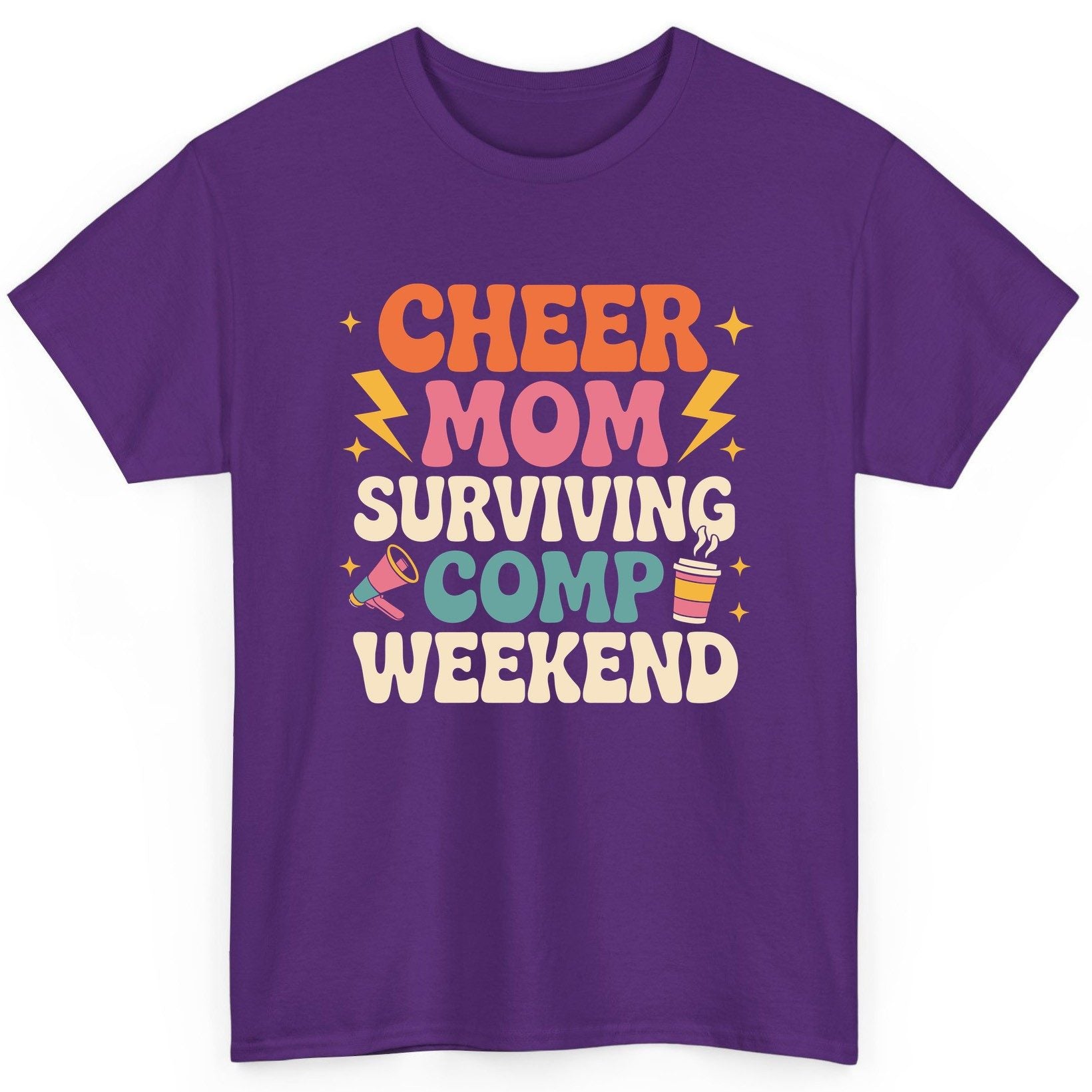 Cheer Mom Surviving Comp Weekend cheer mom T-Shirt Purple product mockup