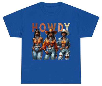 Howdy black cowgirls Youth T-Shirt Royal product mockup